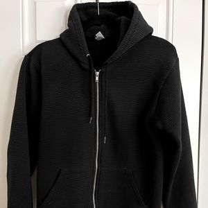 Black ribbed American apparel hoody zip up